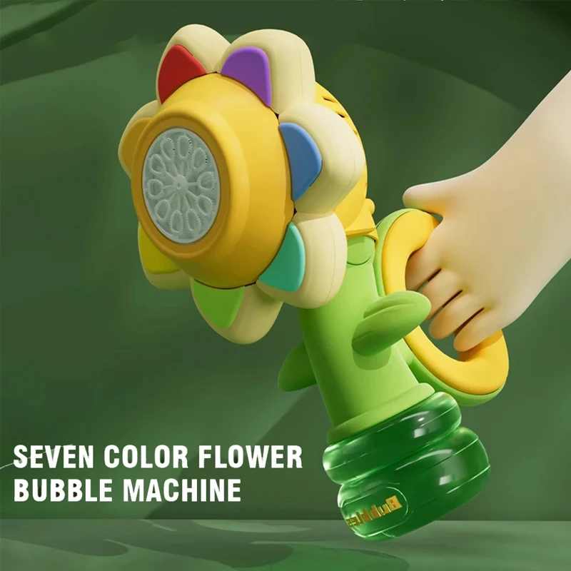 Regina Bubble PhtalSunflower Bubble Gun Machine, Moteurs électriques automatiques, Machine à bulles, Jouet pour enfants, Jeux de plein air d'été, Jouets pour garçons et filles