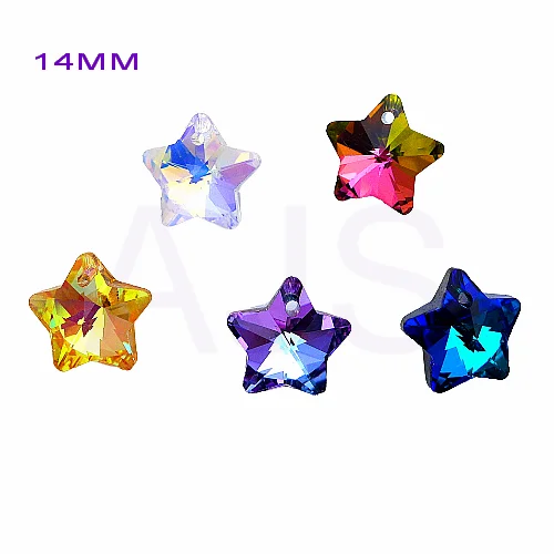 

70pcs 14MM Star 6714 Crystal Pendants AB Vitrail Christmas Beads Jewelry Making Gift Necklace Chimes DIY Earrings Free Shipping