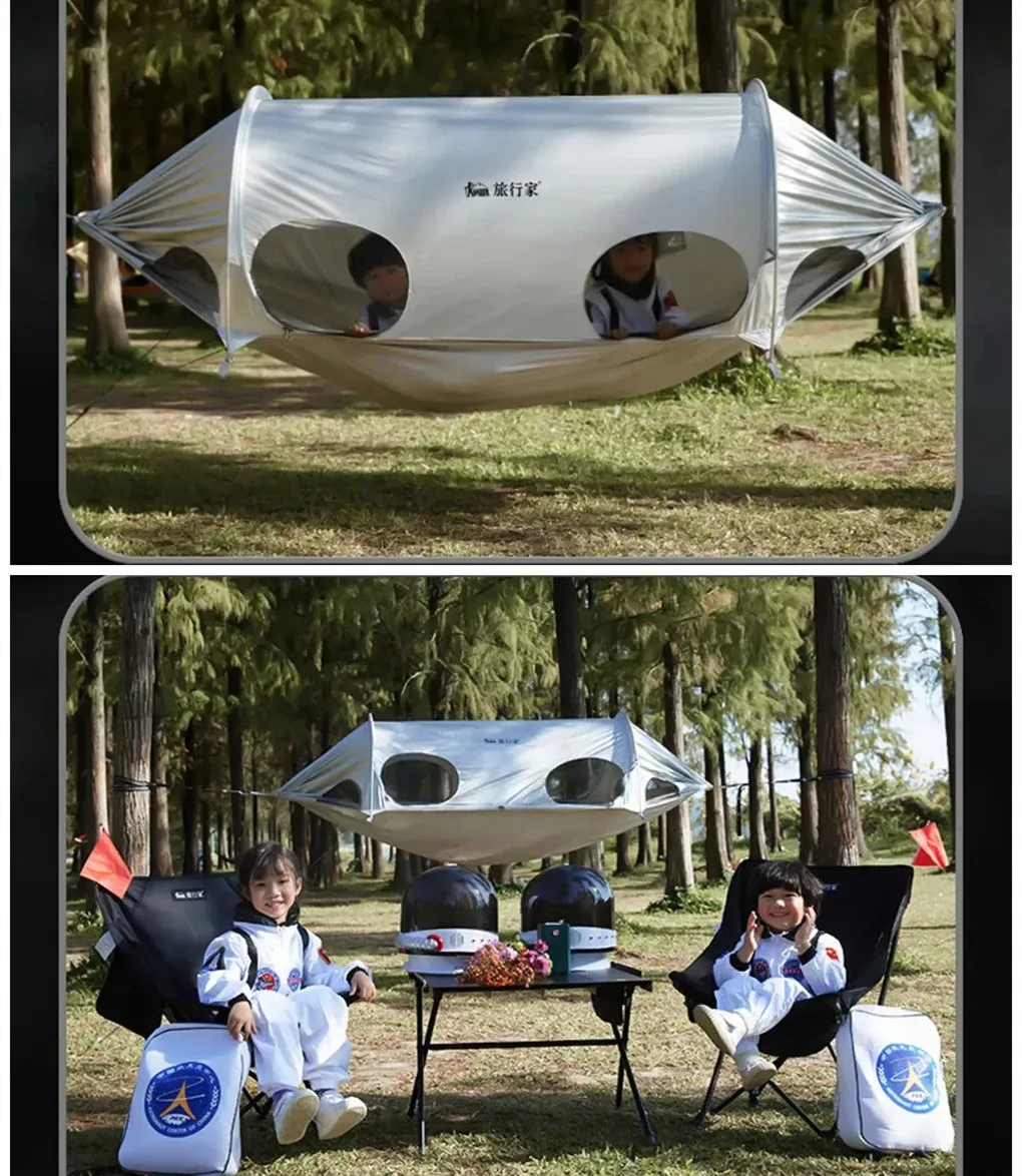 

Portable Outdoor Space Capsule Mosquito Net Hammocks, Anti-Rollover, Double Travel Camping Sleeping, Hanging Swing Tent