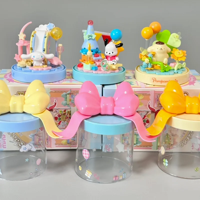 Areax Mini Sanrio Hello Kitty Building Blocks Blind Box Dustproof Gift Box Assembled Toy Picnic Display Birthday Gift For Women