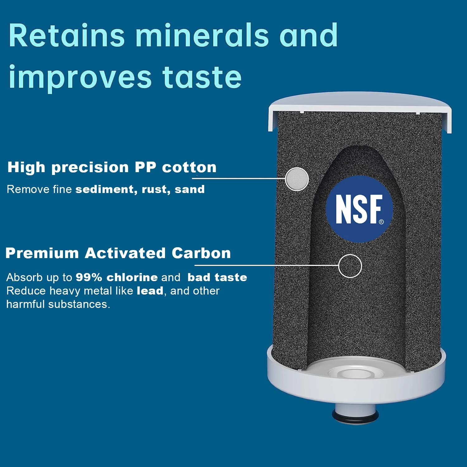 Premium Faucet Tap Mount Water Filter Purifier System, NSF Certified Reduces Heavy Metal Lead, ChlorineBad Taste Kitchen