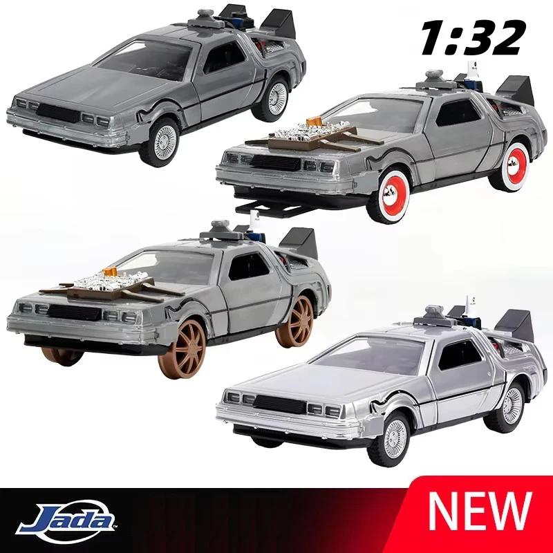 

JADA 1/32 DMC-12 DeLorean DMC I II III Back To The Future Time Machine Mr.Fusion Diecast Toy Vehicle Car Model
