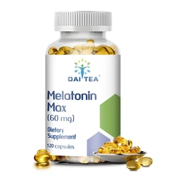 Melatonina MAX Extra Fuerza de 60 Mg - Apoyo para los Ojos, Sueño Profundo, Sueño Natural - 100% Sin Aditivos, Vegano, Sin OGM, Sin Gluten