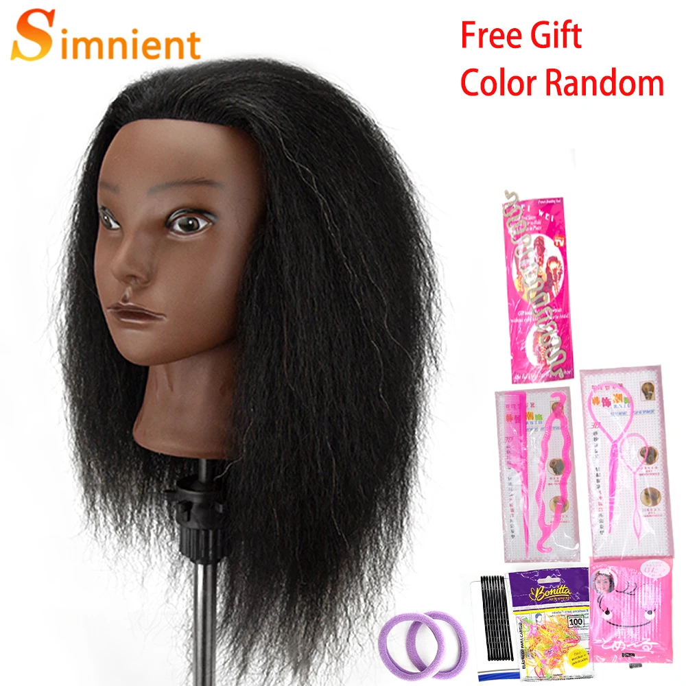 Afro Mannequin Hoofden voor Vlechten Maniquí Haar Poppen Echte Menselijke Training Kapper Model Natuurlijke vrouwen Kappers Kit Pruiken
