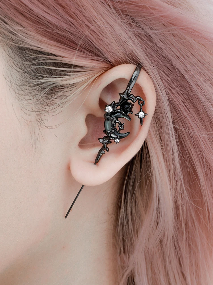 ZHUHE Piercing Ear Needle Set Cyberpunk Style For Women And Men Jewelry Accessories