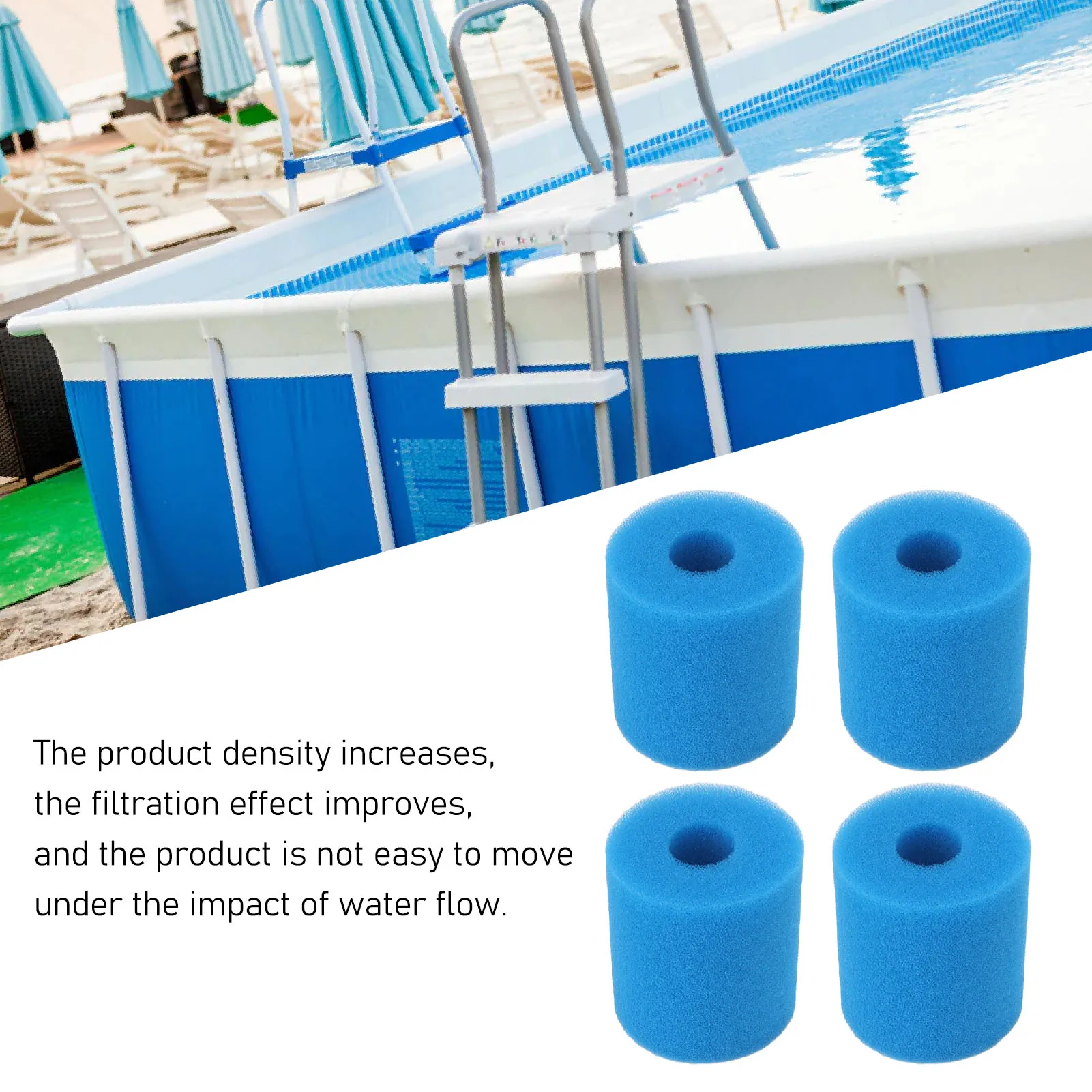 ZK20 4PCS Pool Filter Sponge Reusable Washable TYPE H Swimming Pool Filter Foam for Pool