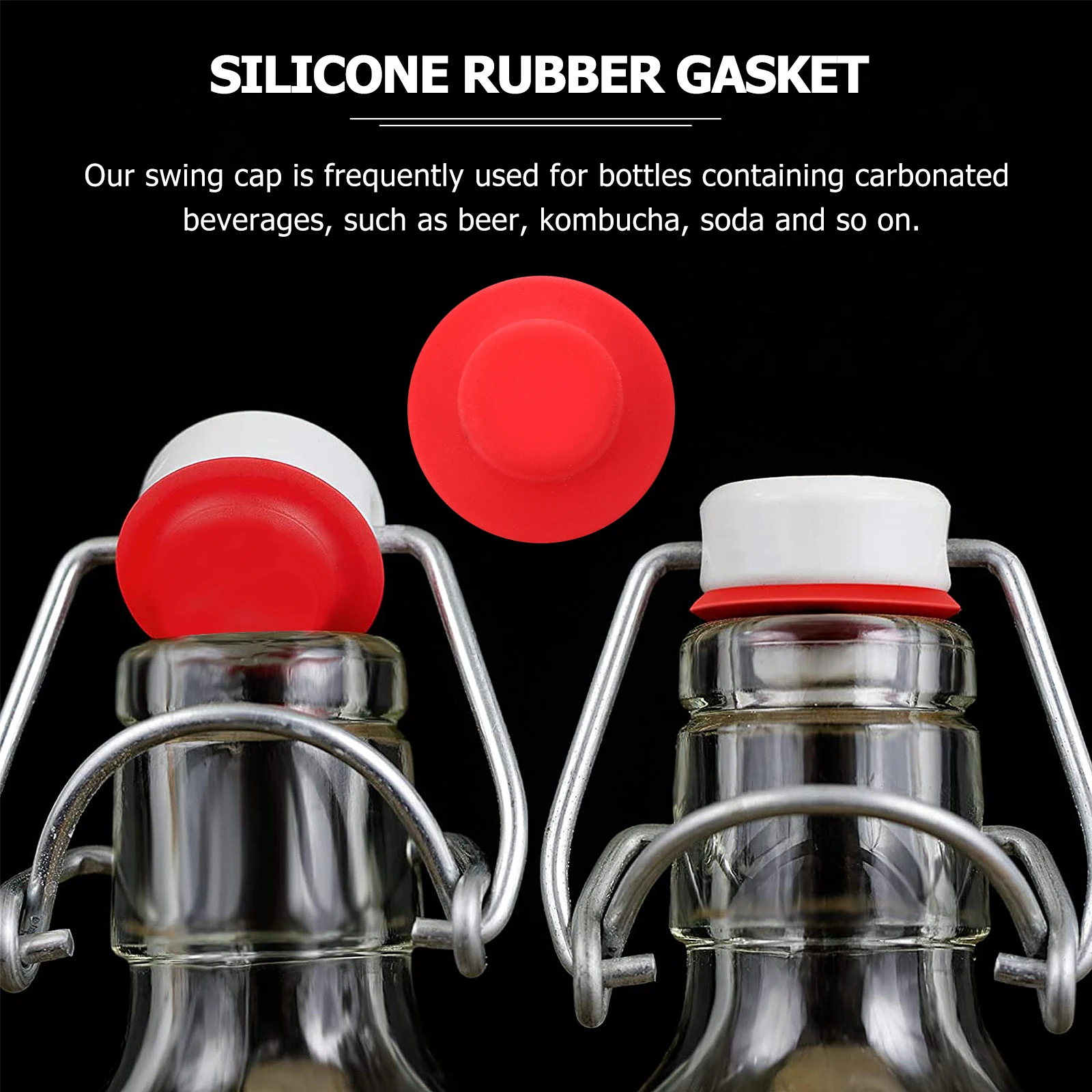 

24Pcs Swing Bottle Seal Gaskets Leak-Proof Washers Replacement for Beer Soda Bottle Home Brew Seal Washer Tool