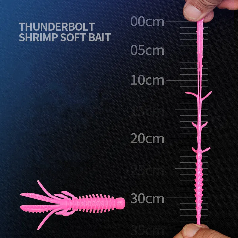 NED RIG Soft Bait Fishing Lures Drop-shot 6cm 7cm Float Swim Shrimp Black Pit Worm Artificial Lure 12-14 Pieces Bag SALE image 4