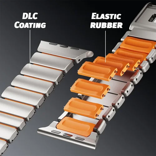 Imagen 2 del producto Correa de goma de titanio de lujo para Apple Watch, banda magnética de 49mm, 46mm, 45mm y 44mm para iWatch Series Ultra 11 10 9 8 7 6 SE 5 4 3 2