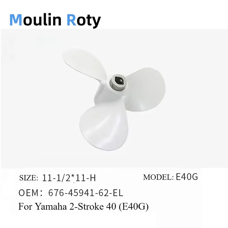 

Aluminum Alloy Marine Propeller Suitable for Yamaha 2-Stroke 40 Horsepower E40G 11 1/2X11-H 676-45941-62-El 11 1/2*11-H