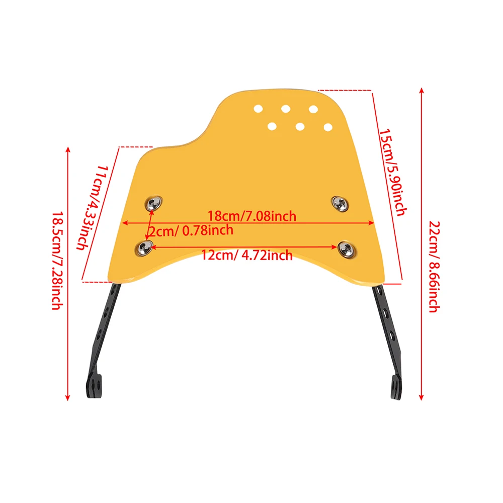 Motorcycle Windscreen Headlight Windshield Screen Protection  Wind Deflector Yellow/ Silver for Universal Ducati Scrambler Honda