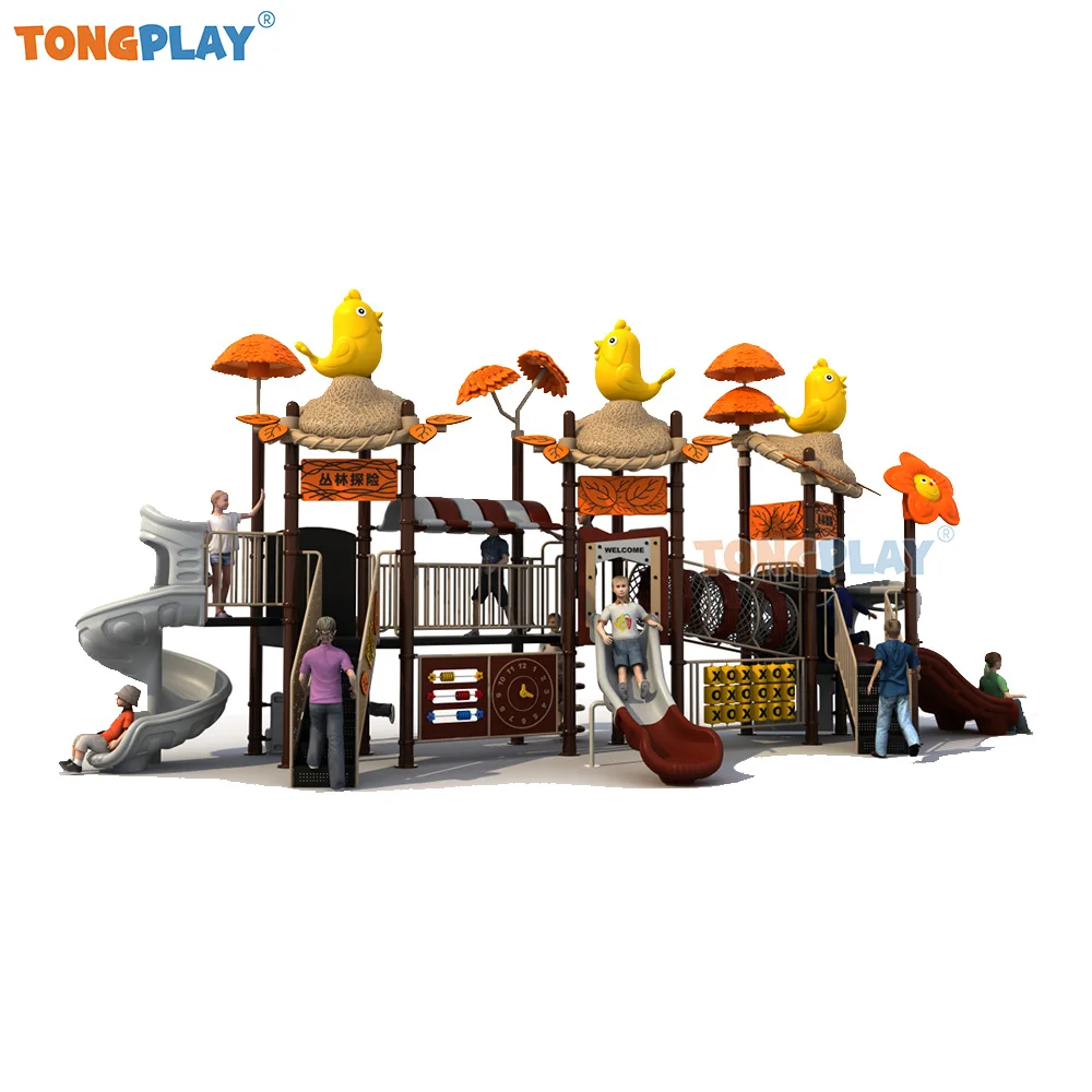 Factory Price Commercial Outdoor Playground Kids Play Equipment Jungle Theme Outdoor Slide For Kids