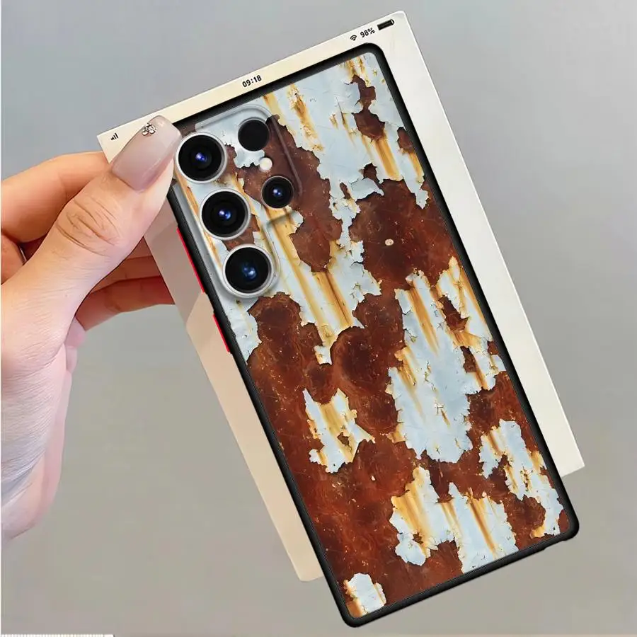 Мягкий чехол для телефона в стиле ретро Rust Design для Samsung Galaxy S25 Note 20 10 S9 S23 Ultra S21 FE S24 S22 Plus S8 S20