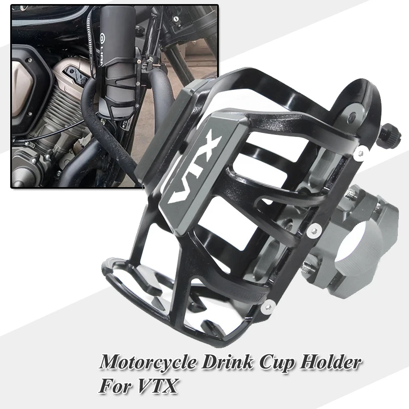 Cup Holder For Honda VTX1300 VTX1800 VTX 1300 1800 Motorcycle Beverage Water Bottle Cage Drink Cup Holder Mount