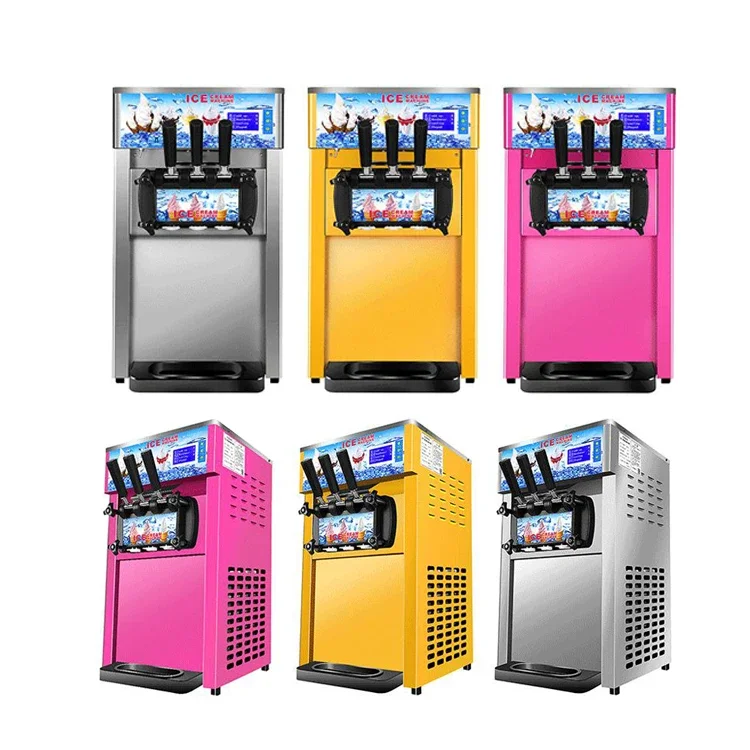 Intelligent Vending Machine Soft, Ice Cream Maker Commercial Sweet Cones 3 Flavors Ice Cream Machine