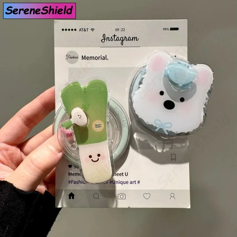 

Магнитный держатель-подставка Griptok для iPhone 15 с беспроводной зарядкой, в виде милой корейской собаки, совместимый с MagSafe