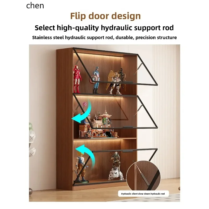 S4   Display Cabinet With Glass Doors For Figurines, Building Blocks, Home Wine Cabinet, Living Room Blind Box Toys,