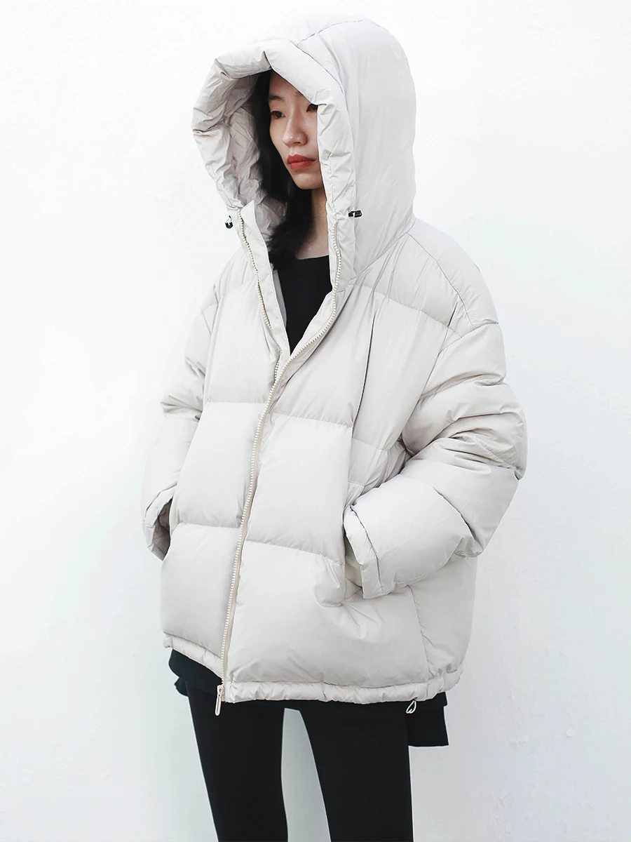 

Loose Fit Hooded Thiened Bread down Jaet Women's Winter New Arrival Warm Regular Length Du down Coat for Ladies