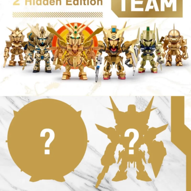 

Оригинальный Bandai Qmsv Mini Gold Team Gundam, модная слепая коробка, игрушки, Коллекционная аниме-фигурка, модель игрушки, украшение для рабочего стола