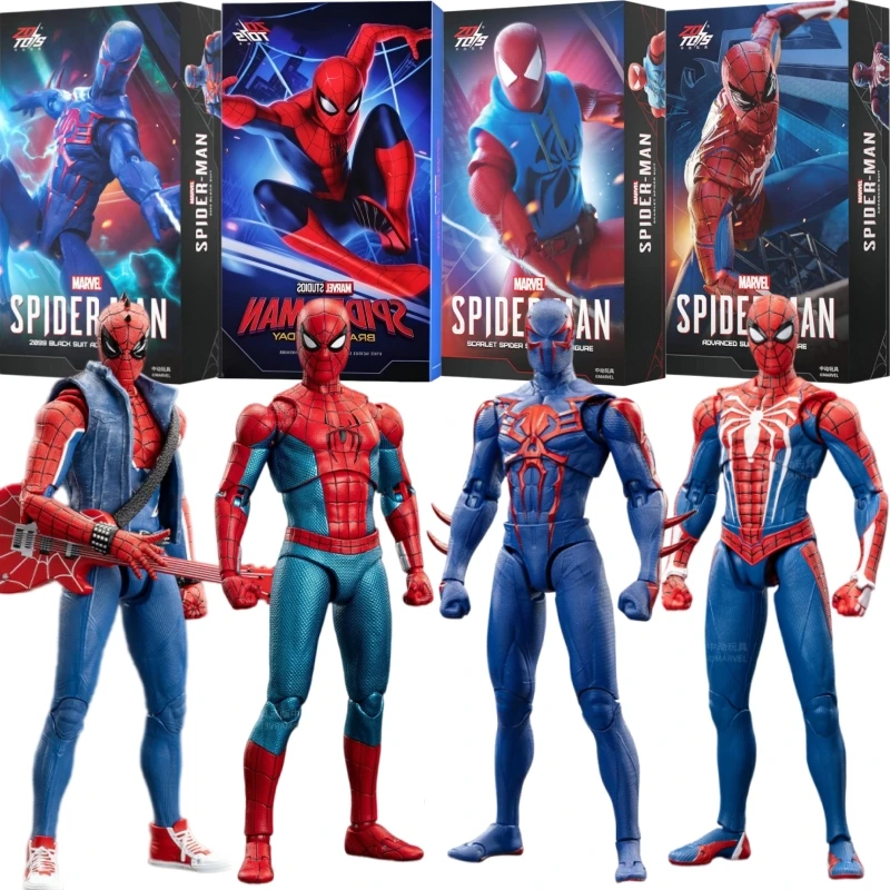 ZDTDS Original Spider-Man Nuevo Traje Punk Scarlet Spider 2099 ADVANCED SUIT 1/10 Figura de Acción Marvel Modelo Juguete Regalo