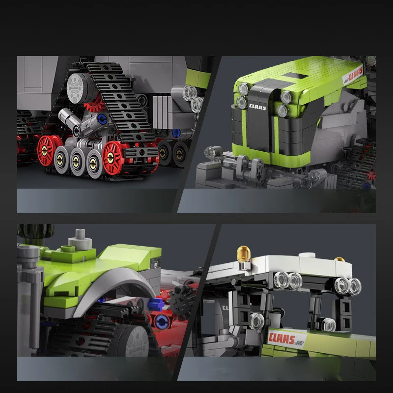 Technical Radio 2.4ghz Remote Control Building Block Multi Functional Four-wheel Farmers Cart Vehicle Construction Bricks Toys