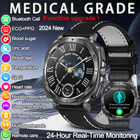 2025 New Medical Grade Smart Watch Man Sapphire Screen Blood Sugar Blood Lipid Uric Acid Monitor ECG+PPG+NFC Health Smartwatch