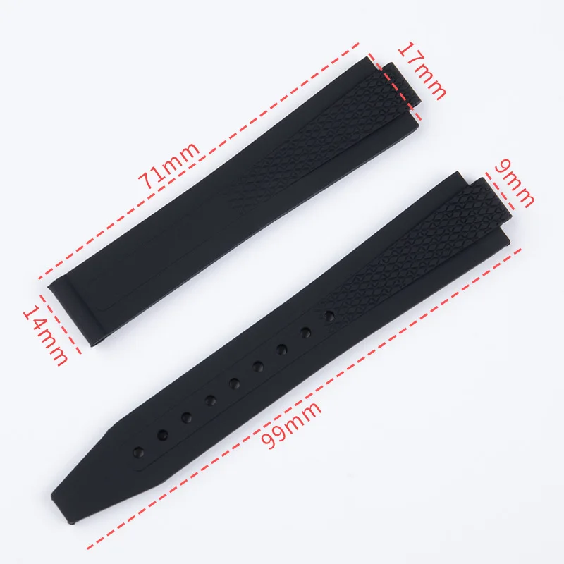 Silicone strap For Longines Conquest 34mm collection L3.430 Series Rubber Watchband Diving ‌Beveled-edge Bracelet 9mm x 17mm