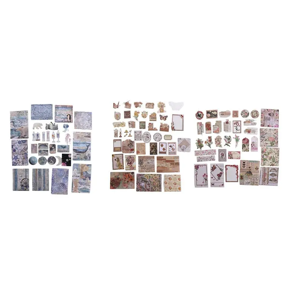 Journal Kit Planner Sticker DIY Ablum Diary Flora Space Vintage Sticker Pack Decoupage Paper DIY Scrapbooking Vintage Sticker