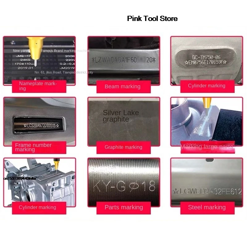 

10803 2025 Portable Pneumatic Dot Peen Marking Machine For VIN Code 170x110mm Frame Chassis Number Metal Engraving