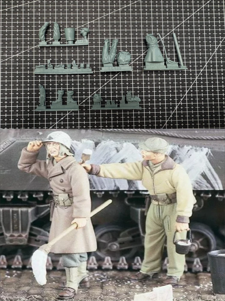Casting Resin Model Assembly Kit 1/35 Resin Winter Painting Team, Unpainted Model