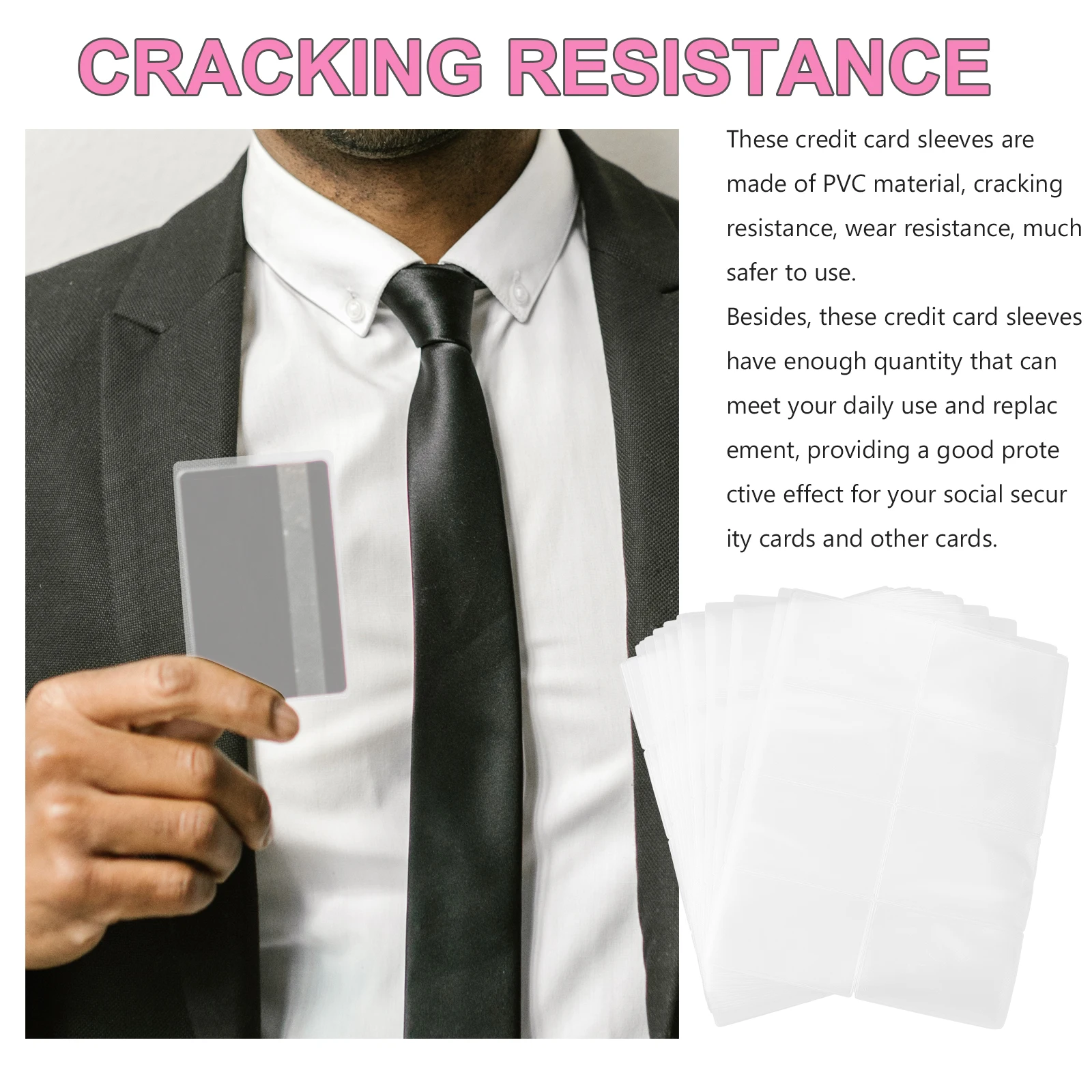

160Pcs Clear Card Protectors Portable Id Card Sleeves Suitable For Multiple Cards Including Trading And Access Cards
