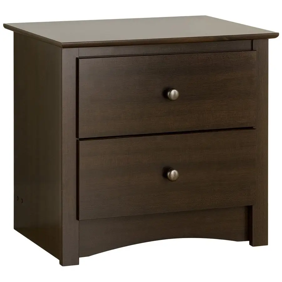 

Sonoma Traditional Nightstand Side Table with 2 Drawers, Functional 2Drawer Bedside Table 16 D x 23.25 W x 21.75 H, Espresso, E