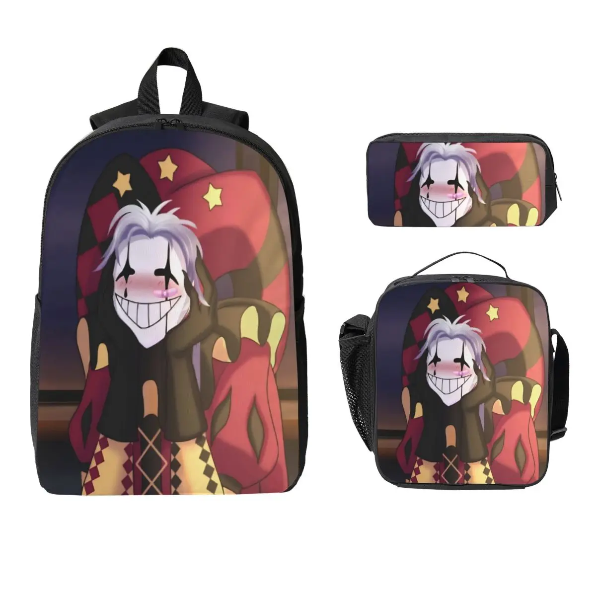 Pierrots The Freak Circus Backpack Lunch Box Pen Bags for Boys Girls Backpacks School bag Bookbag Set