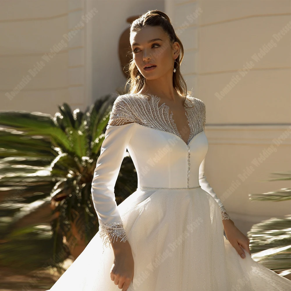 Robes de mariée élégantes en tulle pour femmes, jupe de princesse charmante, ourlet de mariée, peu importe la célébrité, boule de vadrouille, longueur, éducatif, 2024