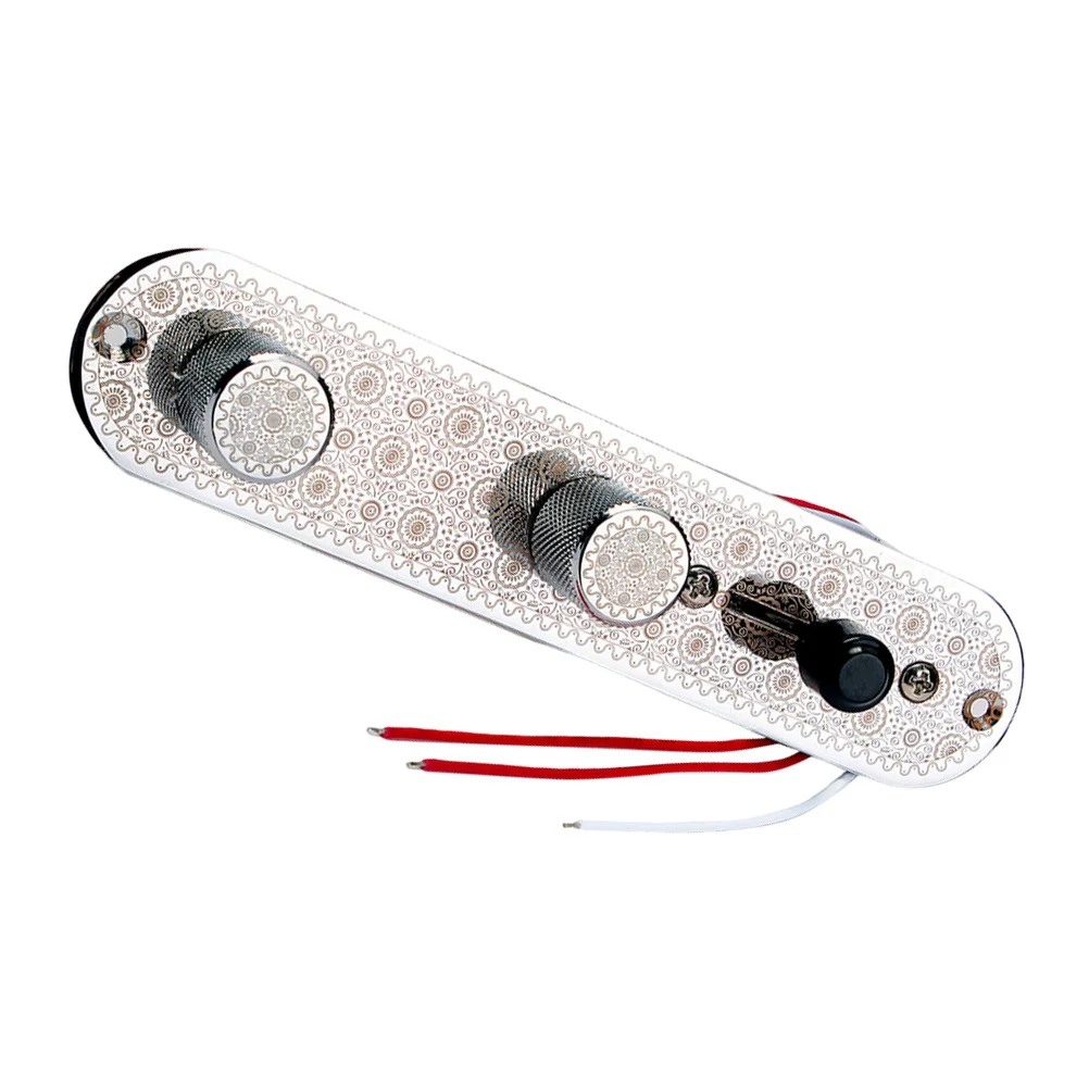

3 Way Loaded Guitar Control Plate Nickel Plated Harness Switch Knobs Volume Tone Controls Tl Guitar Silver