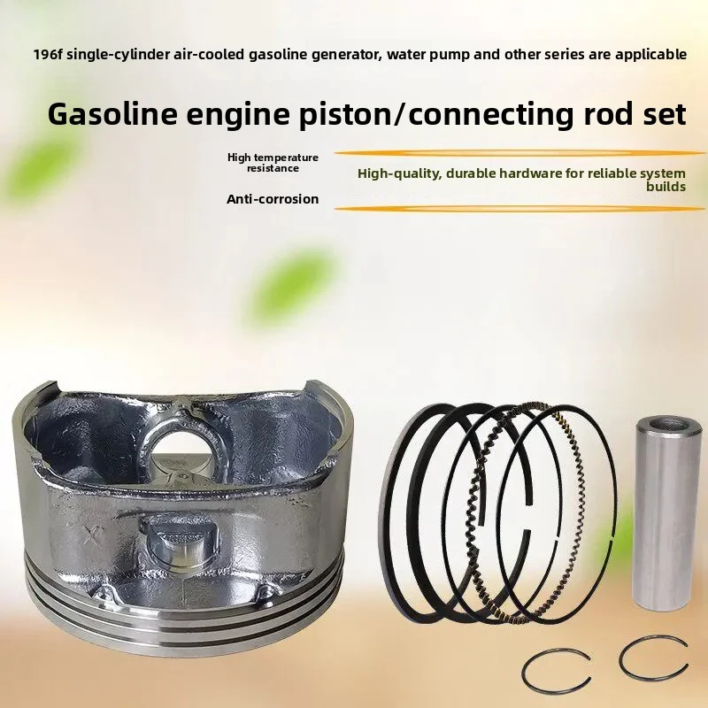 XMSJ Complete Piston Ring Assembly for 10KW Single Cylinder Generator Fit Loncin LC196FD Greenfield LC1300 622CC 4-Stroke Engine