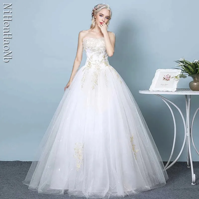 Flower Wedding Dress New Style Bride Plus Size Flower Wedding Dresses Dreamy Sleeveless Bridal Lace Up Dresses Ball Gowns