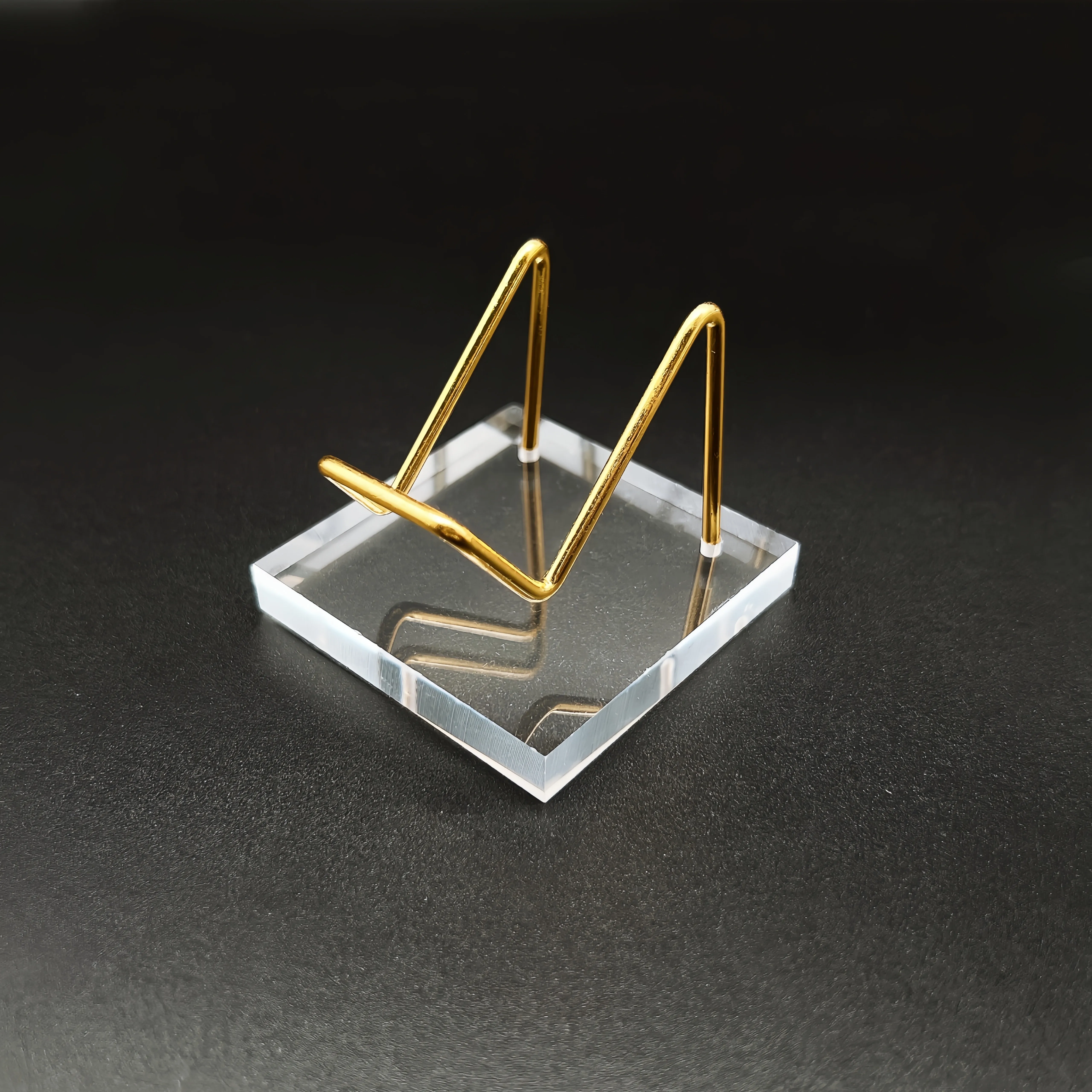 Metal Display Stand with Clear Acrylic Ornament Base Crystal Stone Mineral Collectibles Sphere Holder Shelf for Shop Museum