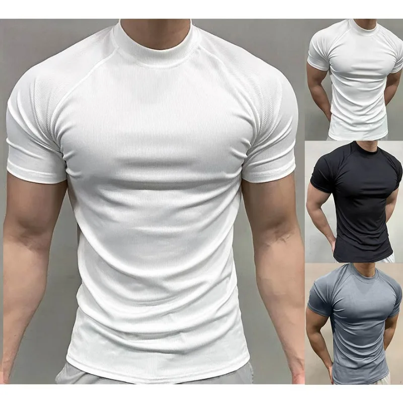 

Men's Casual Short Sleeved Elastic Quick Drying Breathable Outdoor Hiking Camping Fitness Fishing Hiking Men's Cycling T-shirt