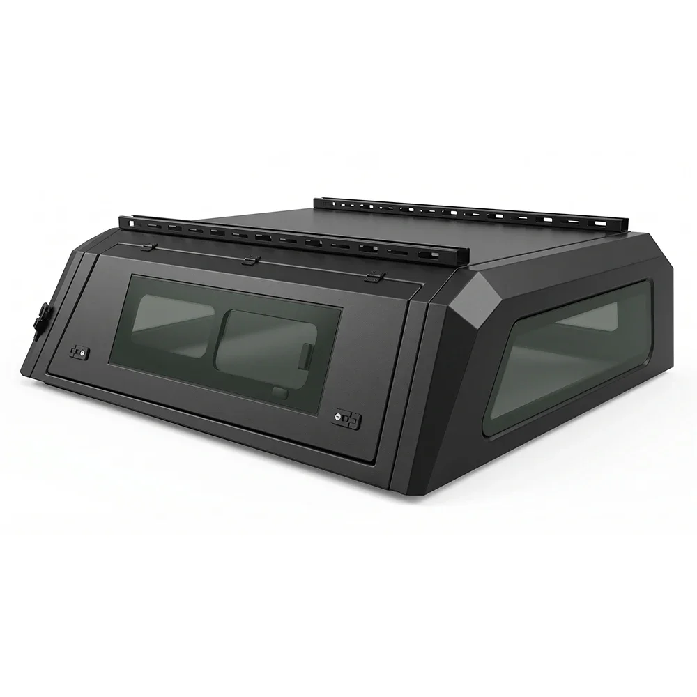 Full-Closure High Lid Aluminum Alloy Three-Door F150 Pickup Truck Bed Cover Off-Road Modified Cargo Box Lid Black Rolling Cover