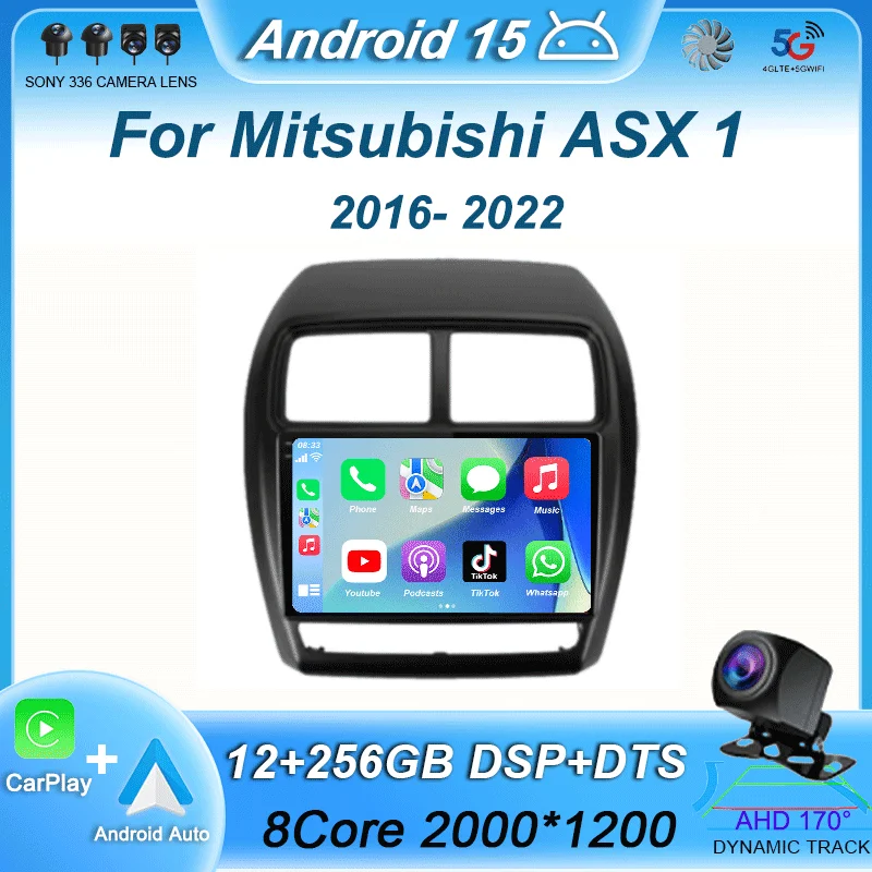 For Mitsubishi ASX 1 2016 2017 2018 2019 2020-2022 Android 15 Car Radio Multimedia Video Player GPS Navigatio Carplay Stereo DSP