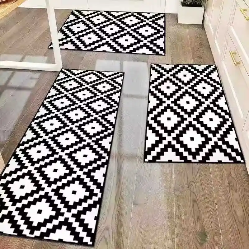 

Geometric Floor Mat Kitchen Carpet 40x60cm 40x120cm Polyester Fiber Printed Anti Slip Hallway Doormat Entrance Indoor Area Rug