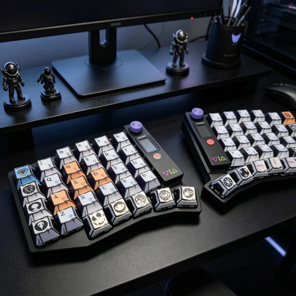Dual Mouse ZitaoTech Corne Sofle Split Keyboard Kit Little Red Dot Knob/Screen/CNC Aluminum Case ZMK Gamer Wireless Keyboard