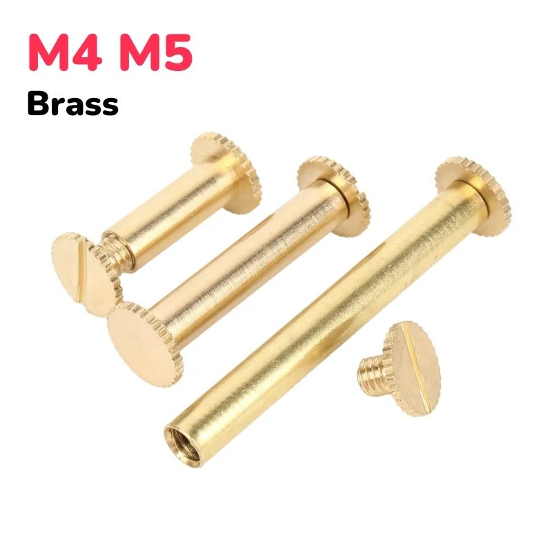 M4 M5 Brass Ledger Peg Account Book Docking Recipe Screws Nails Rivet Slotted Knurled Album Binding Screw