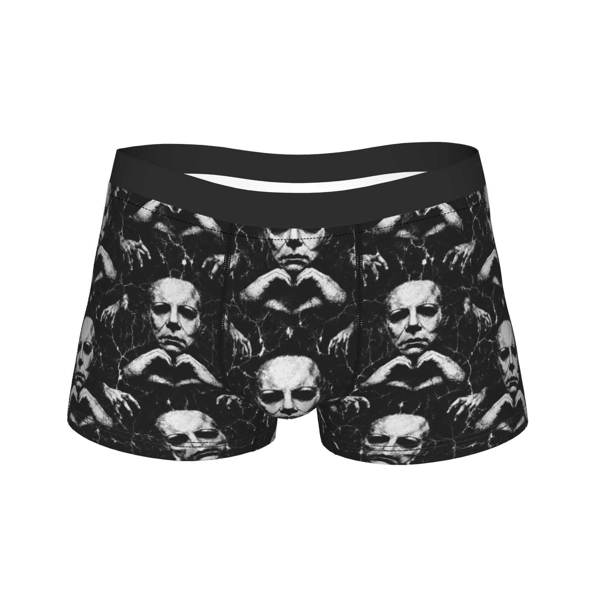 Slasher Heart Hands Creepy Halloween Graphic Masked Horror Underwear  Males Shorts Briefs Sexy Soft Trunk Large Size Underpants