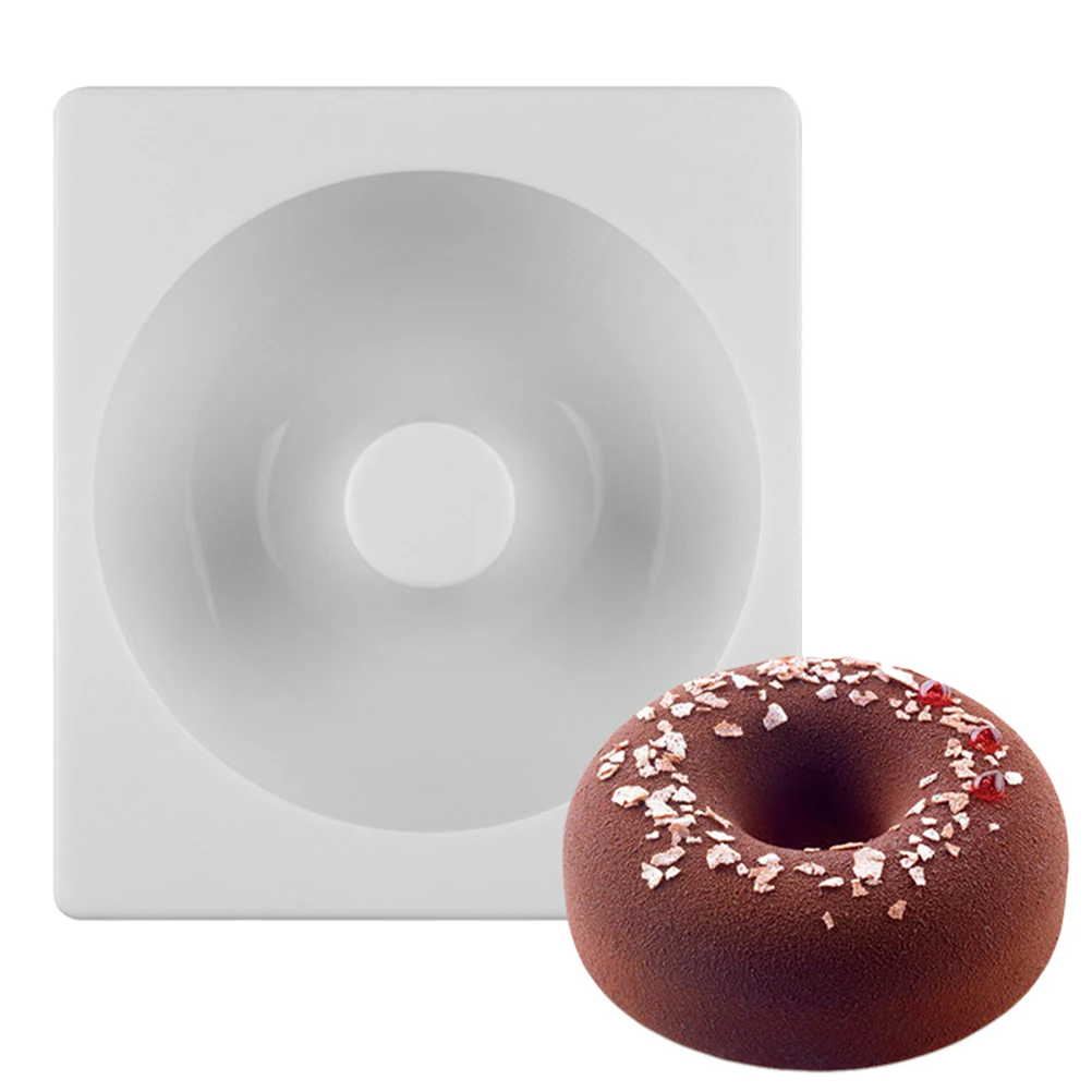 

2Pcs Silicone Donut Mold Creative Design Non Stick Easy Release DIY Baking Mould Kitchen Baking Tools Home Bakery Supplies White