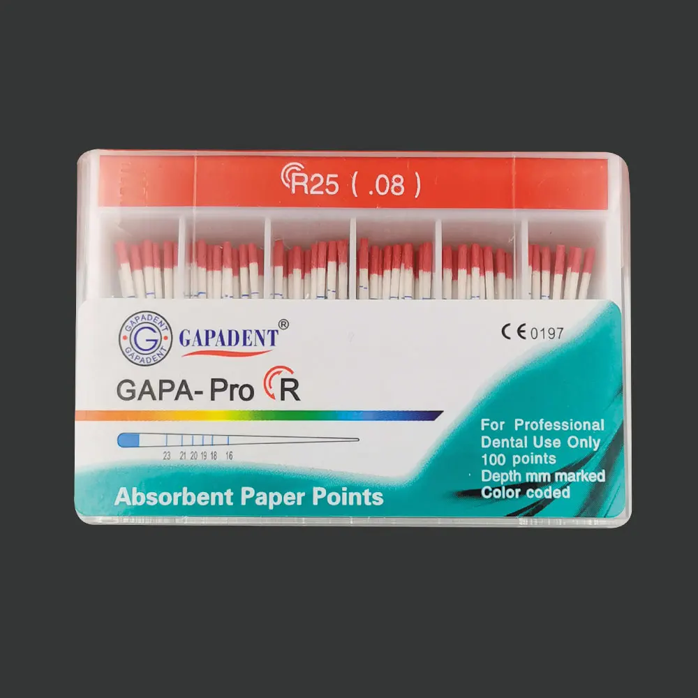 08 Taper Dental Absorbent Paper Points R25 Red Paper Points Fit to Reciprocal Files 100pc/box  Root Canal Absorption Endodontics