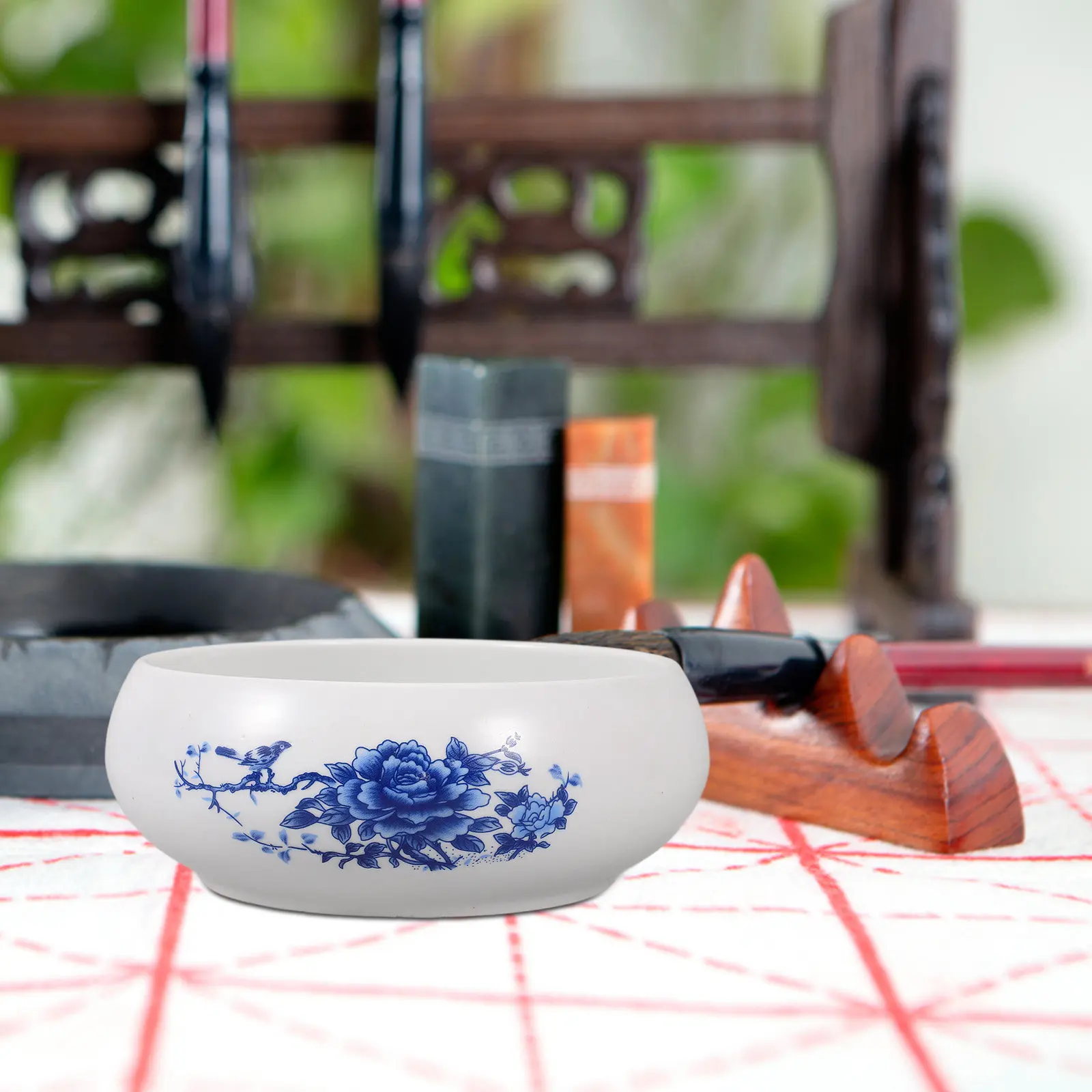 1Pcs Ceramic Brush Basin Calligraphy Washing Tool Simple Generous Design Effective Brush Cleaning Cylinder for Calligraphy Room