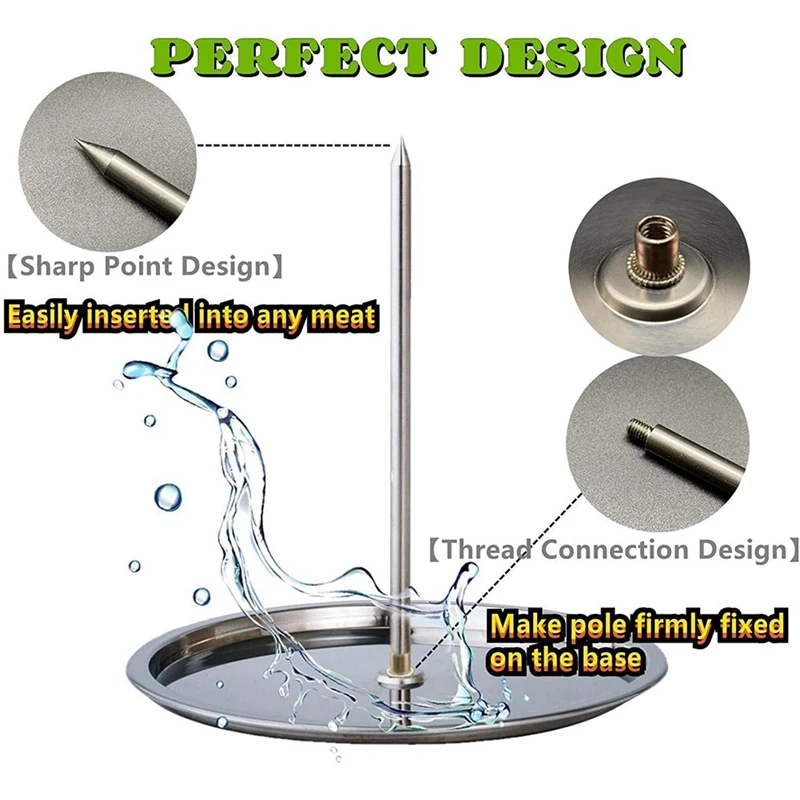 Вертикальный шампур-гриль-барбекю из нержавеющей стали, съемная бразильская подставка для шампура для барбекю, отлично подходит для всей цыплят