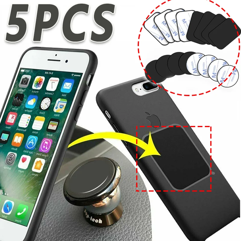 

1/3/5Pcs Magnetic Metal Plate For Car Phone Holder Universal Iron Sheet Disk Sticker Mount Mobile Phone Magnet Stand For IPhone